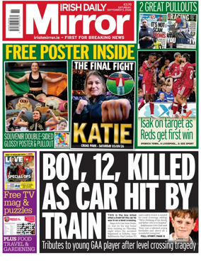 Cover of Irish Daily Mirror