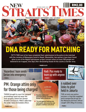 Cover of New Straits Times