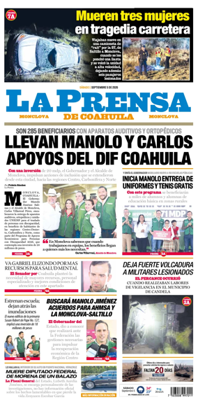 Cover of La Prensa de Coahuila