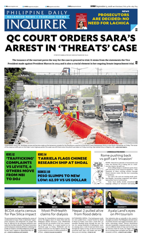 Cover of Philippine Daily Inquirer