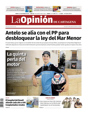 Cover of La Opinion de Murcia (Cartagena)
