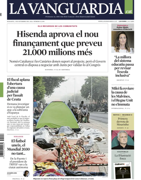 Cover of La Vanguardia (Catalonia - 1st edition)