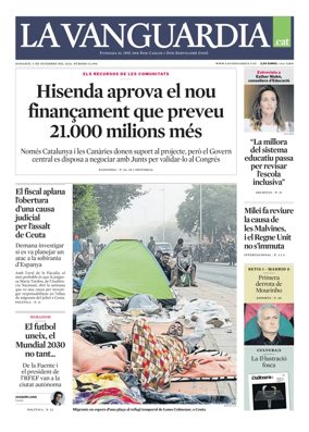 Cover of La Vanguardia (Catala)