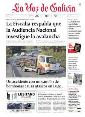 Cover of La Voz de Galicia (Lugo)