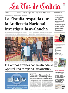 Cover of La Voz de Galicia (Santiago)