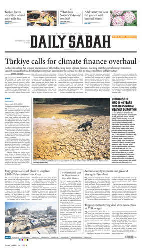 Cover of Daily Sabah (Turkey)