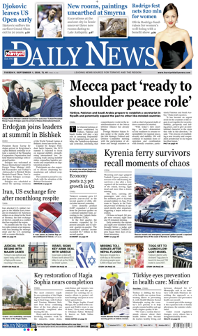 Cover of Hurriyet Daily News & Economic Review