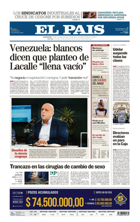 Cover of El Pais (Uruguay)