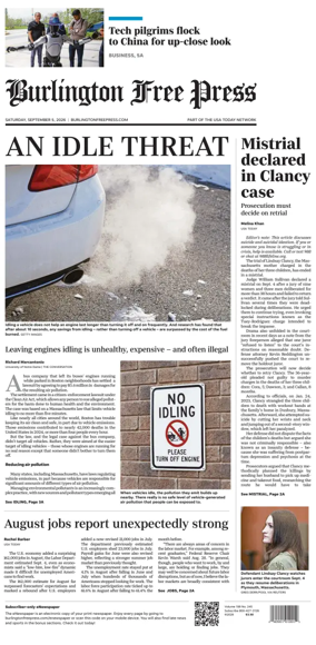 Cover of Burlington Free Press