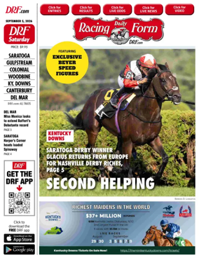 Cover of Daily Racing Form National Digital Edition