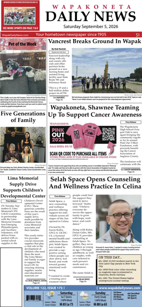 Cover of Wapakoneta Daily News