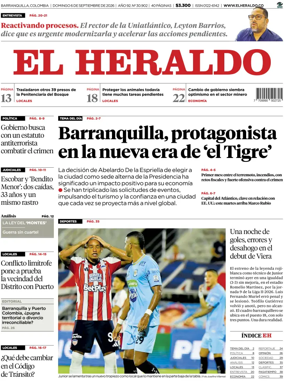 Cover of El Heraldo (Colombia)
