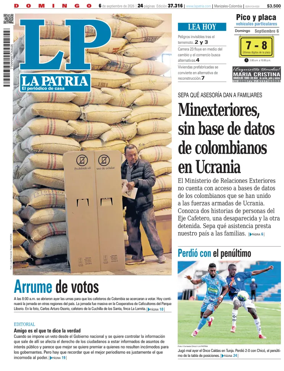 Cover of La Patria (Colombia)