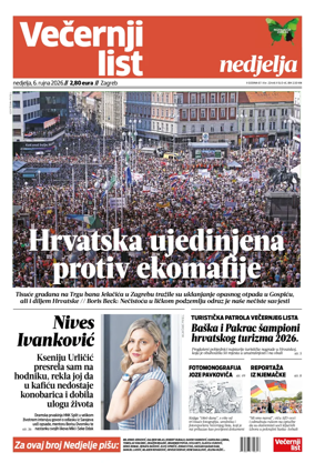 Cover of Vecernji list - Zagreb