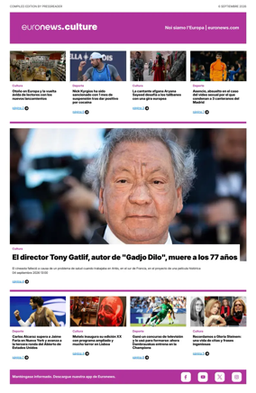 Cover of Euronews Culture and Sport (Spanish) Compiled Edition