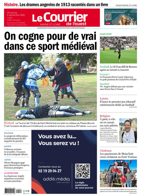 Cover of Le Courrier de l’Ouest (Angers)