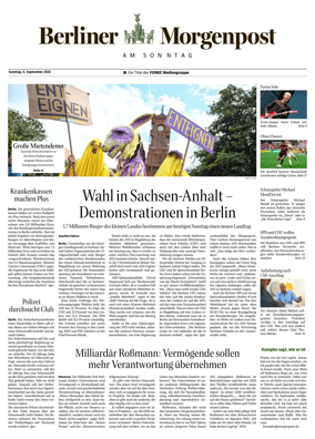 Cover of Berliner Morgenpost am Sonntag