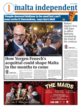 Cover of The Malta Independent on Sunday