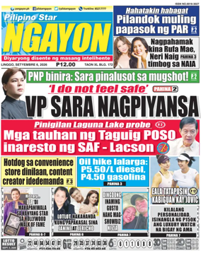 Cover of Pilipino Star Ngayon