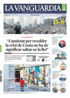 Cover of La Vanguardia (Catala)