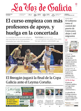 Cover of La Voz de Galicia (Lugo)
