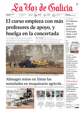 Cover of La Voz de Galicia (Ourense)