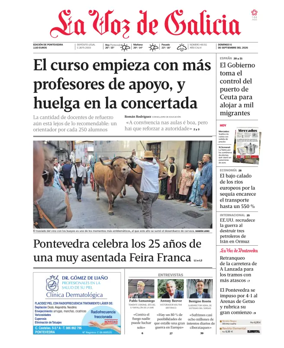Cover of La Voz de Galicia (Pontevedra)