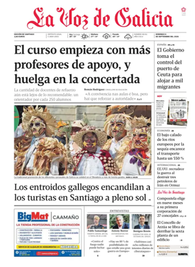Cover of La Voz de Galicia (Santiago)