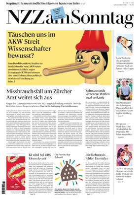 Cover of Neue Zurcher Zeitung Sunday