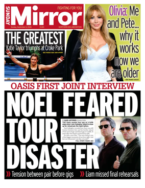 Cover of Sunday Mirror (Northern Ireland)