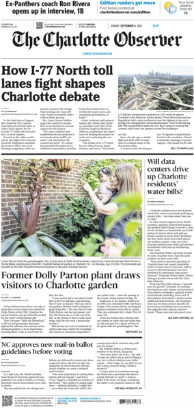 Cover of The Charlotte Observer (Sunday)