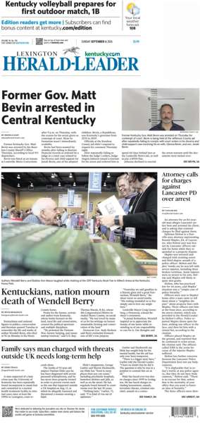 Cover of Lexington Herald-Leader (Sunday)