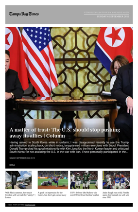Cover of Tampa Bay Times TFP