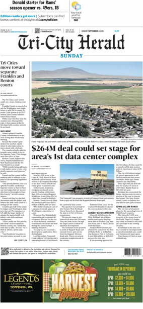 Cover of Tri-City Herald (Sunday)
