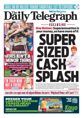 Cover of The Daily Telegraph (Sydney)
