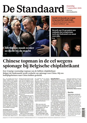 Cover of De Standaard