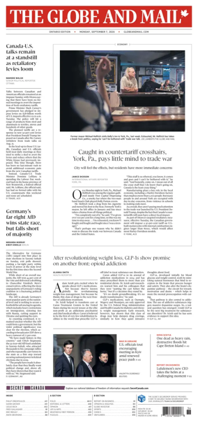Cover of The Globe and Mail (Ontario Edition)