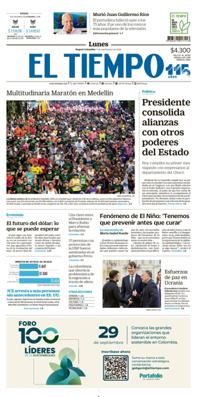 Cover of El Tiempo (Bogota)