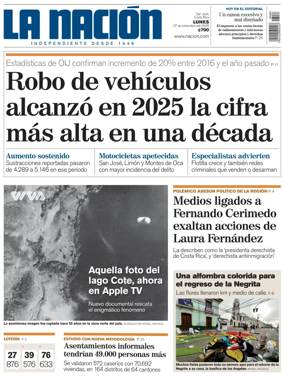 Cover of La Nacion (Costa Rica)