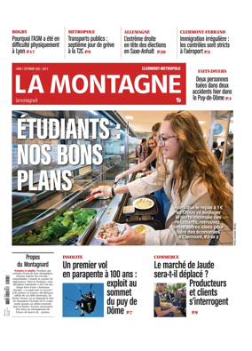 Cover of La Montagne (Clermont-Metropole)