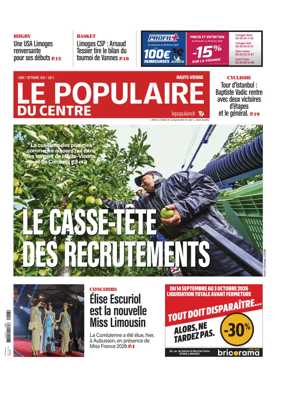 Cover of Le Populaire du Centre (Haute-Vienne)
