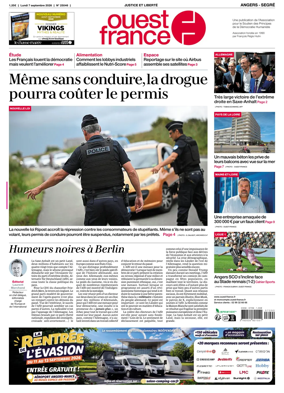 Cover of Ouest France (Angers / Segre)