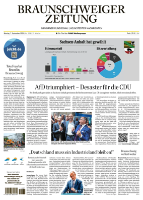 Cover of Braunschweiger Zeitung (Helmstedter Nachrichten)