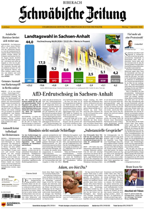 Cover of Schwabische Zeitung (Biberach)