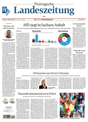Cover of Thuringische Landeszeitung (Jena)