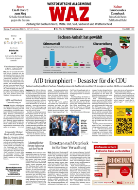 Cover of Westdeutsche Allgemeine Zeitung (Bochum)