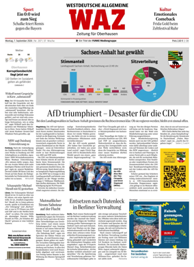 Cover of Westdeutsche Allgemeine Zeitung (Oberhausen)