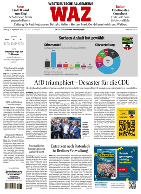 Cover of Westdeutsche Allgemeine Zeitung (Recklinghausen)