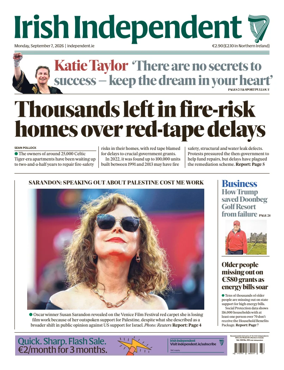 Cover of Irish Independent
