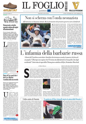 Cover of Il Foglio Quotidiano